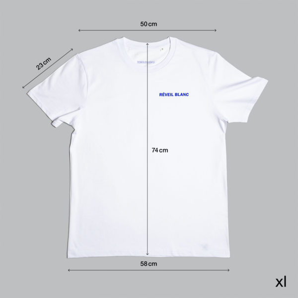 Reveil Blanc t-shirt dimensions XL